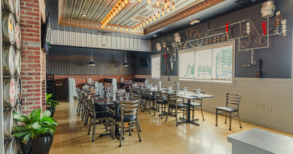 Interior, wide view, dining area