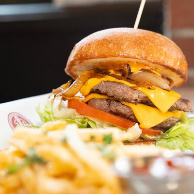 Double cheeseburger and fries.