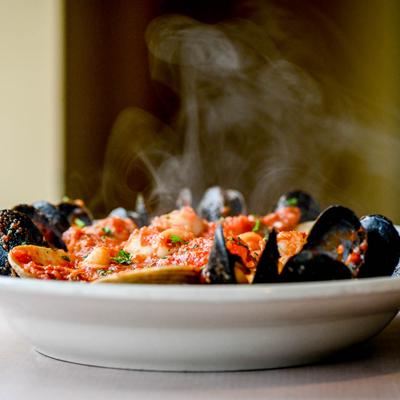 Mussels, scallops, shrimp, lobster, and cherrystone clams in Diavolo sauce.