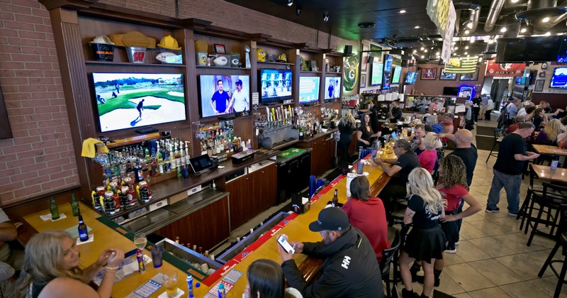 Interior, bar and seating area