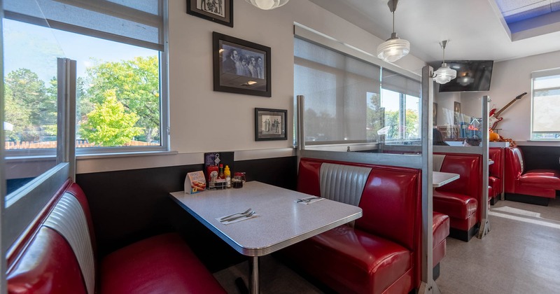 Interior, restaurant booths