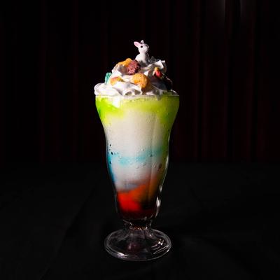 Colorful Silly Rabbit cocktail.