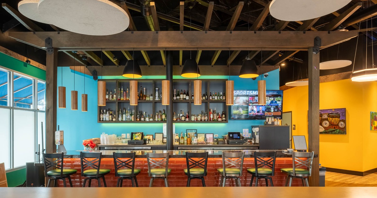 Interior, a bar with bar stools
