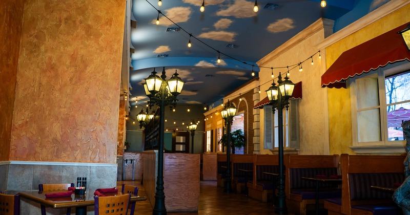 Interior, booths lined up