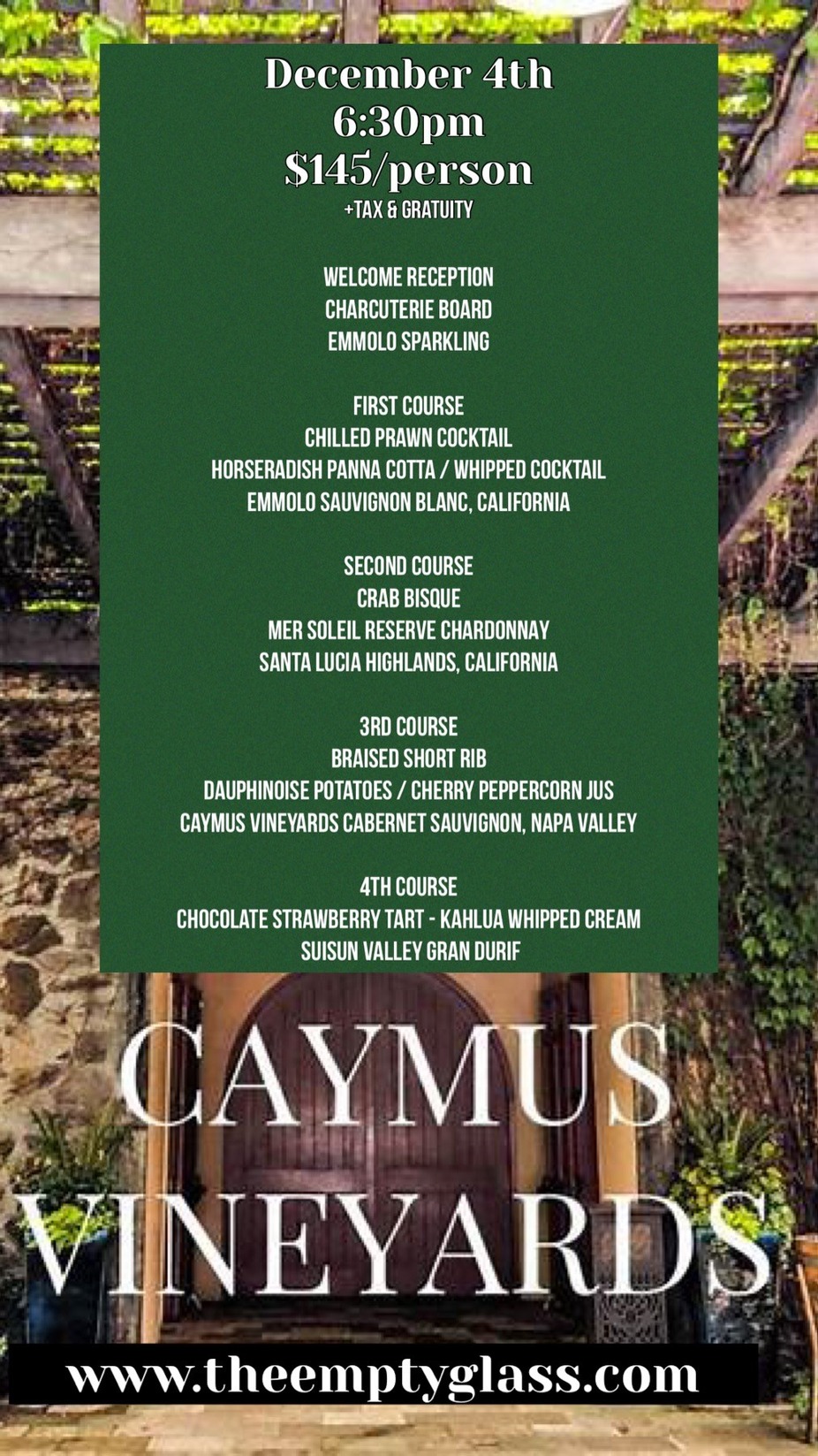 3rd Caymus Dinner - SOLD OUT event photo