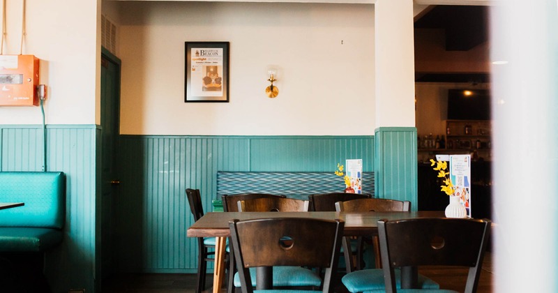 Interior, dining tables and seating