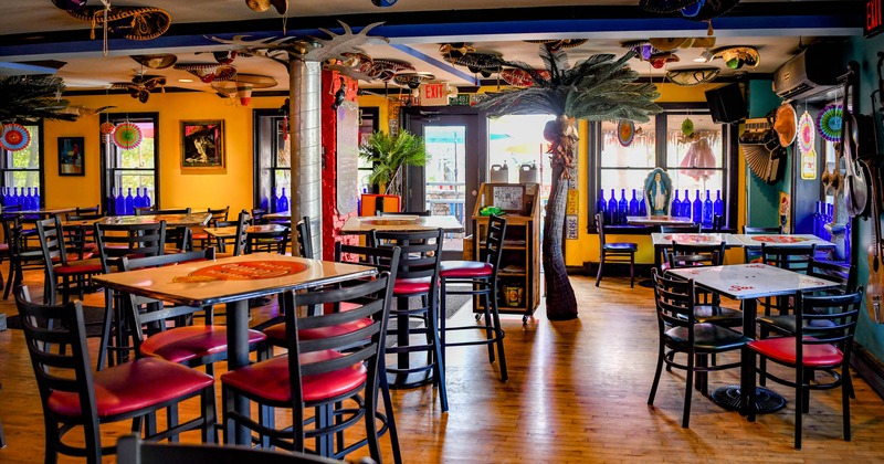 Interior, tables and seats