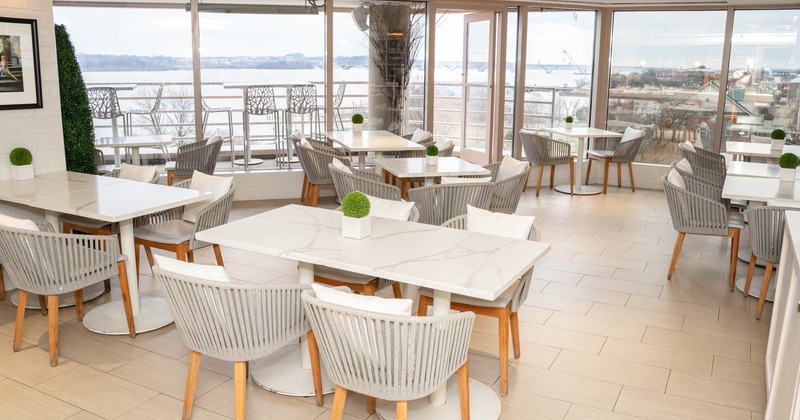 Interior, bright seating area