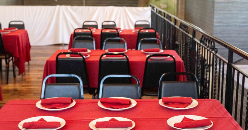 Dining tables ready for guests