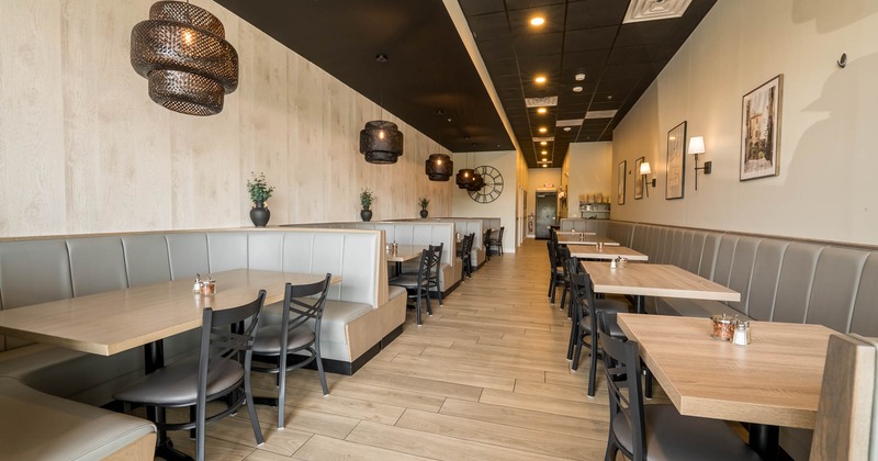 Interior, wide view of dining area