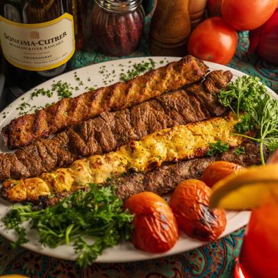 Mixed kabob platter.