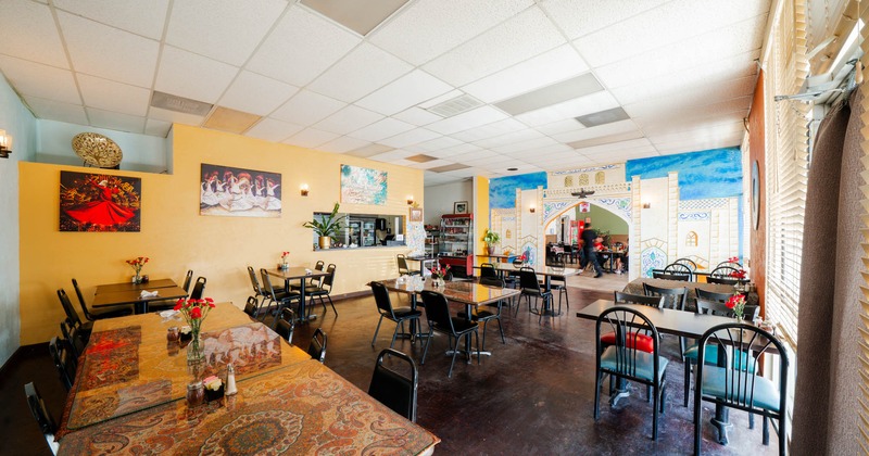 Interior, wide view of dining area