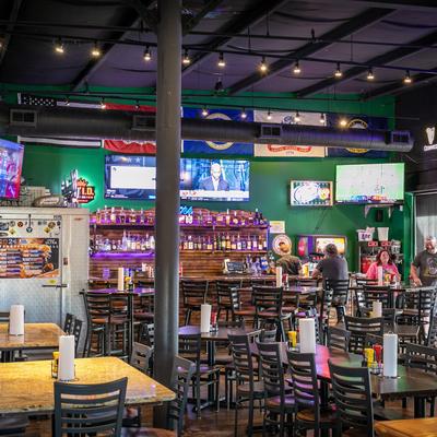 The interior of the restaurant.