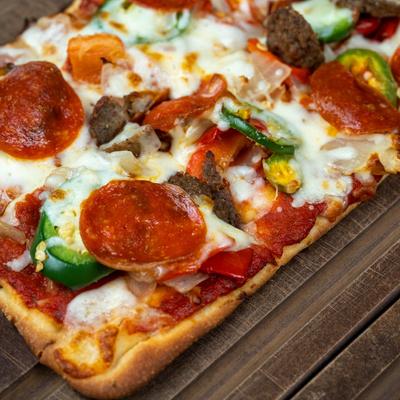 Spicy Supreme flatbread.