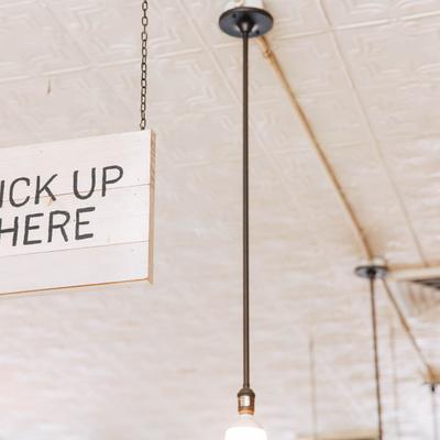 Lighting on the ceiling.