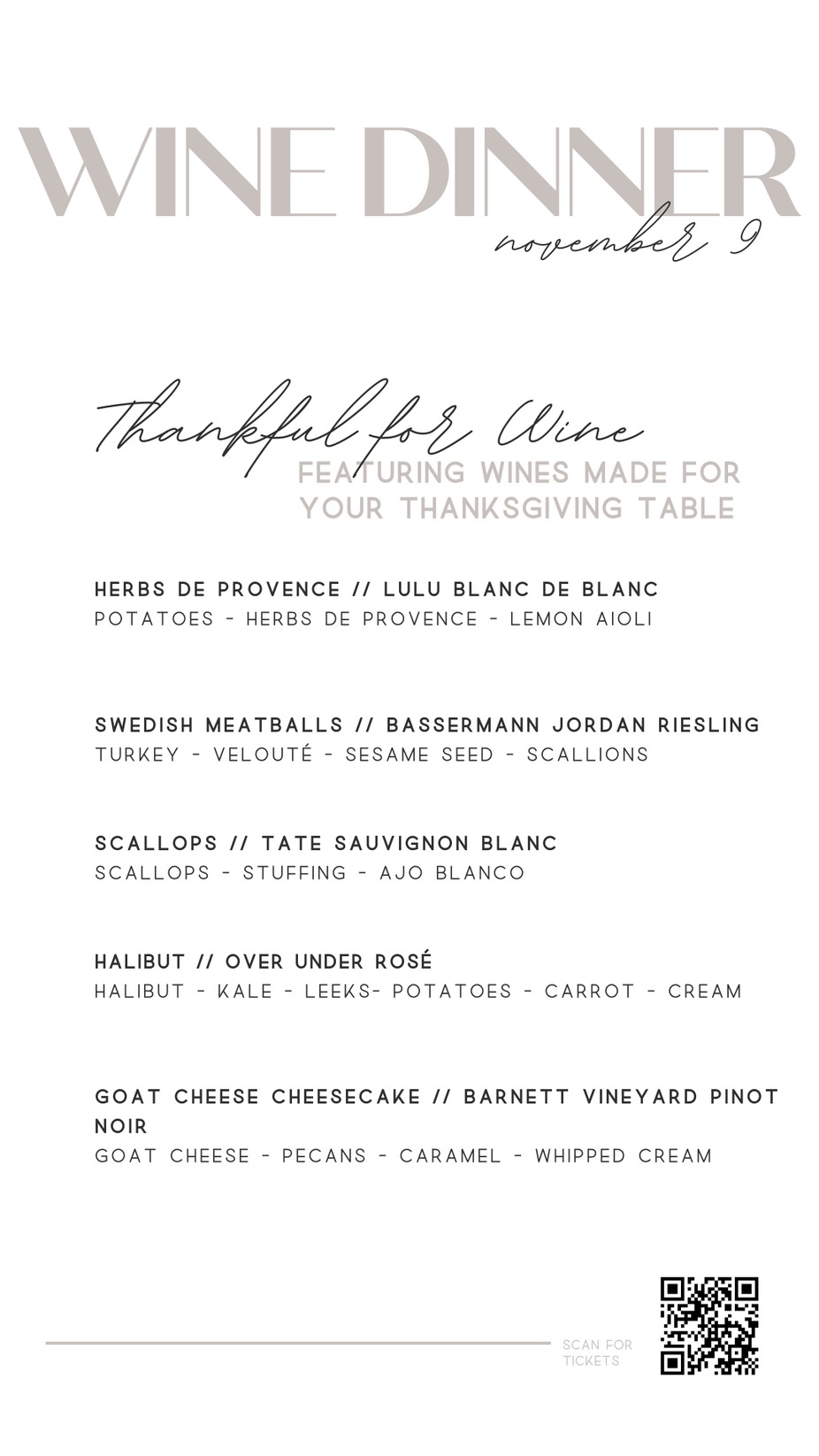 Wine Dinner - November 9 event photo