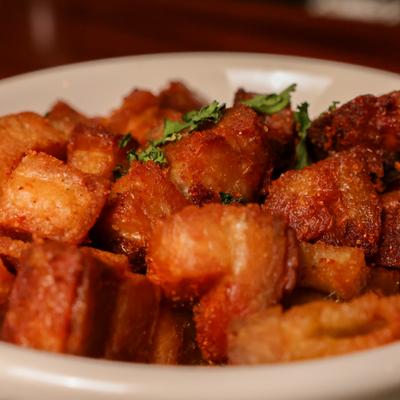 Pork belly in Nashville spice dry rub.