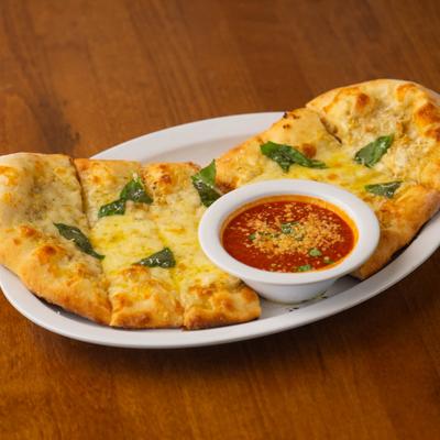 Cheesy garlic bread.