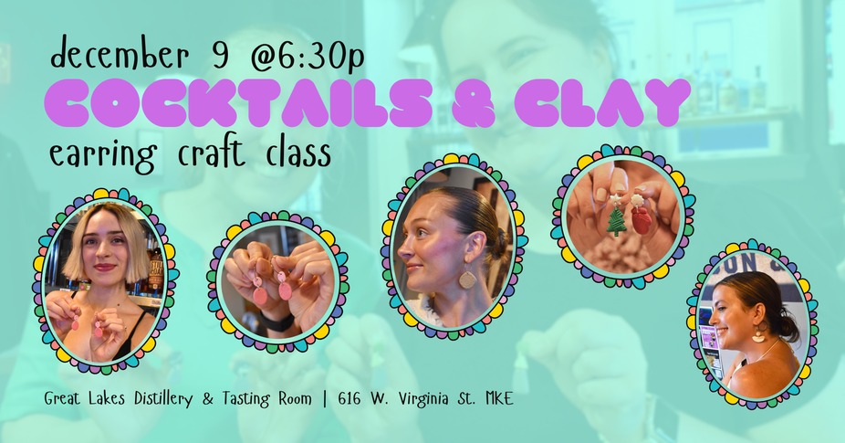 Cocktails & Clay Earring Craft Class event photo