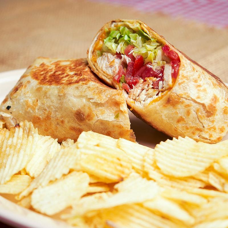 Fried or Grilled Chicken Wrap with Chips photo