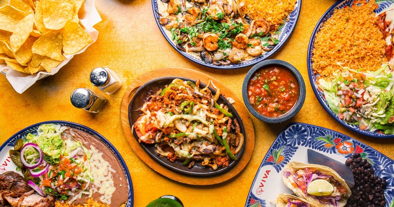 Assorted Mexican dishes on a table