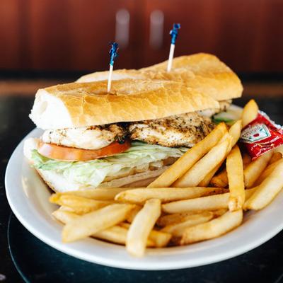Grilled Chicken Breast Sandwich served with fries