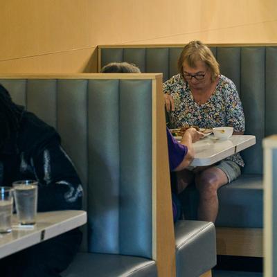 Private booth tables.