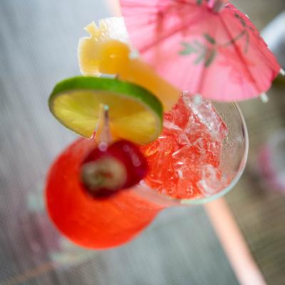 Thai-Tini cocktail, top view.