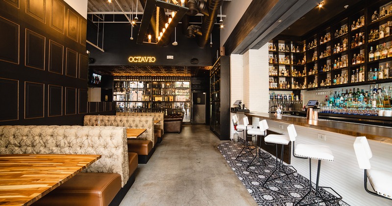 Interior, booths and bar