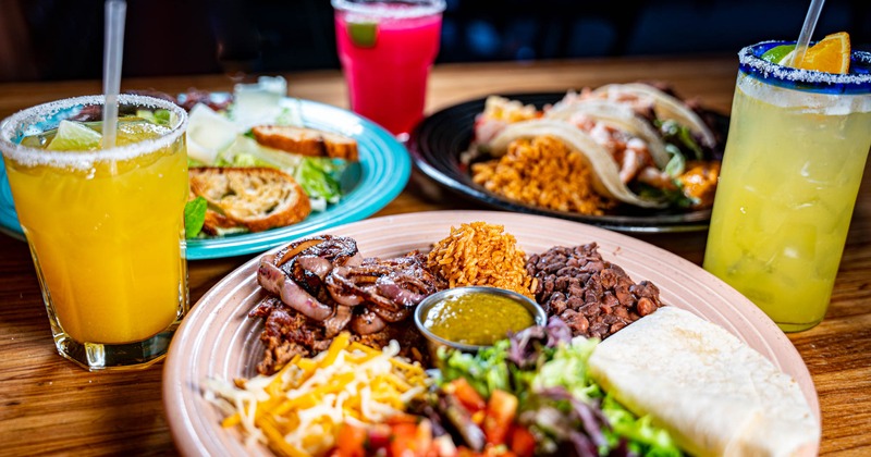 Carnitas, Tacos and Caesar salad with Giant Croutons