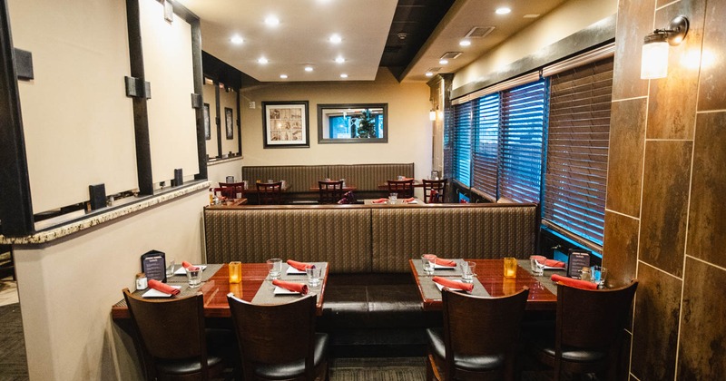 Diner area, tables chairs and booths