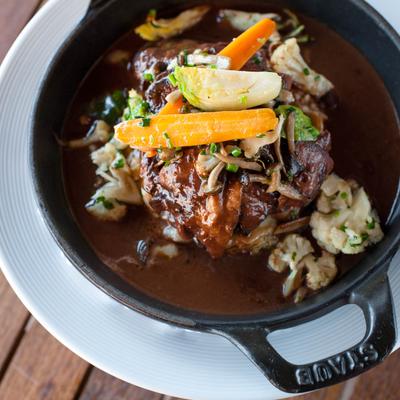 Meat with vegetables and sauce