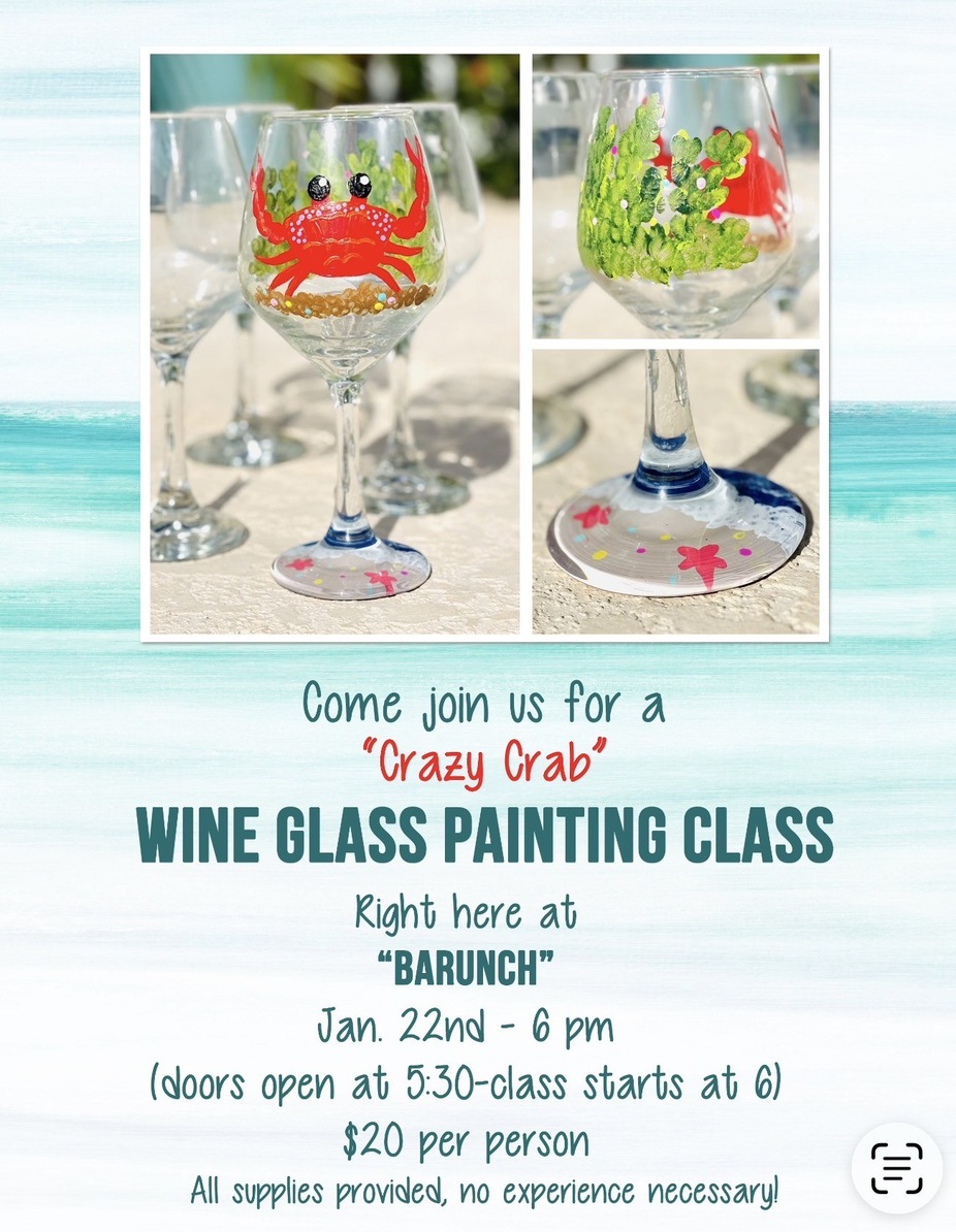 Crazy Crab WIne Glass Paint and Sip event photo