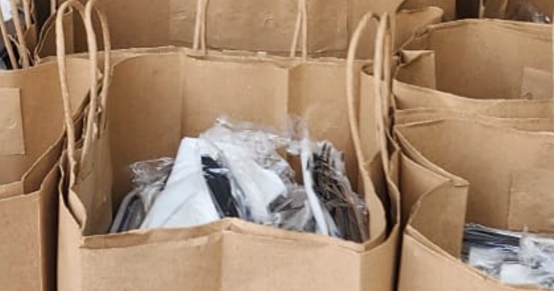 large packaged lunch or dinner order delivered.