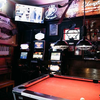 Pool table and arcade area