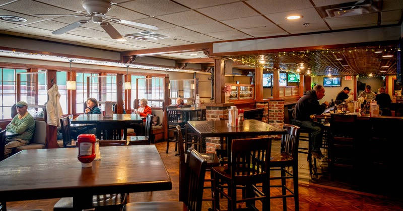 Interior, wide view, dining area