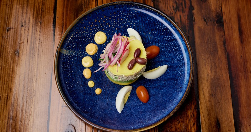 Causa Santa Rosa beet salad, top view