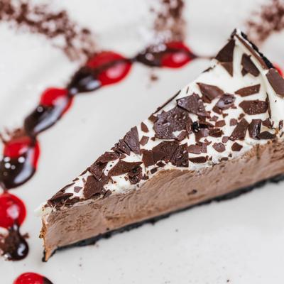 Dark chocolate mouse cake.