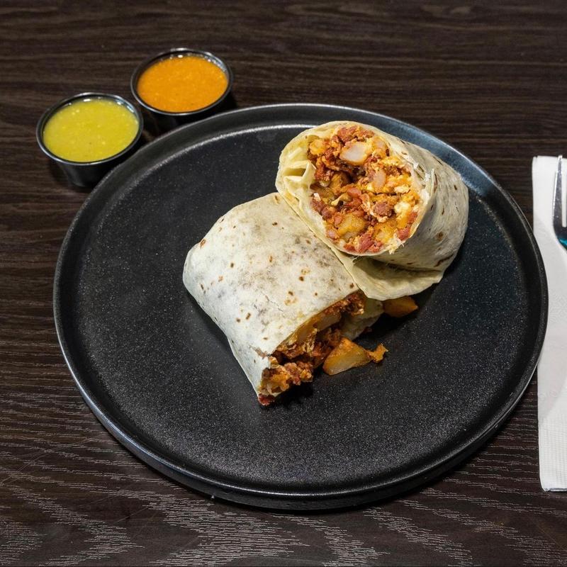 menu item 12 of 75, Burrito de Chorizo Con Papa