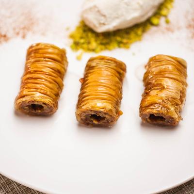 Dessert served in white plate.