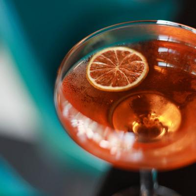 Until the Bitter End cocktail, closeup