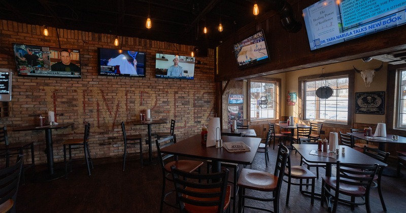 Interior, dining area with tables and chairs
