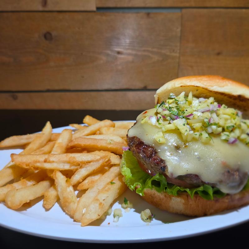 menu item 12 of 14, Pineapple Jerk Wagyu Burger