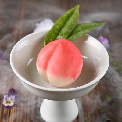 Almond Tofu Pudding In Peach Shape photo
