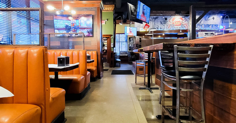 Interior, tables lined up