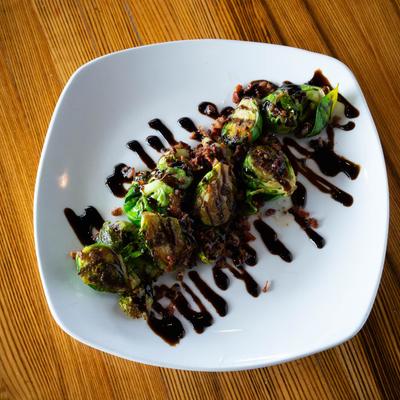 Brussels sprouts, top view.