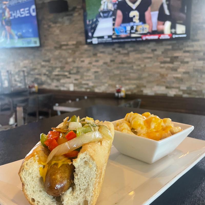 Sauage Hoagie with peppers onions w/ Fries photo
