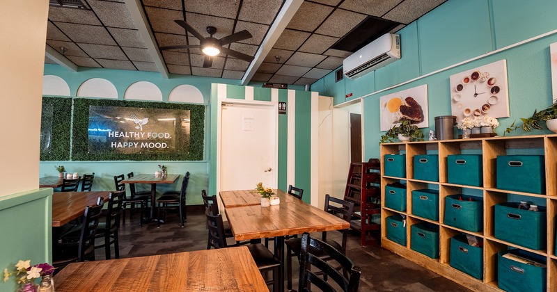 Interior space, dining area with dining tables