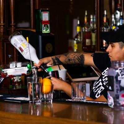 Bartender making a cocktail