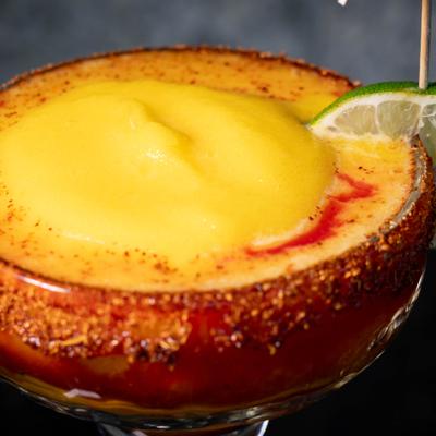 Mango Margarita with tamarind rim.